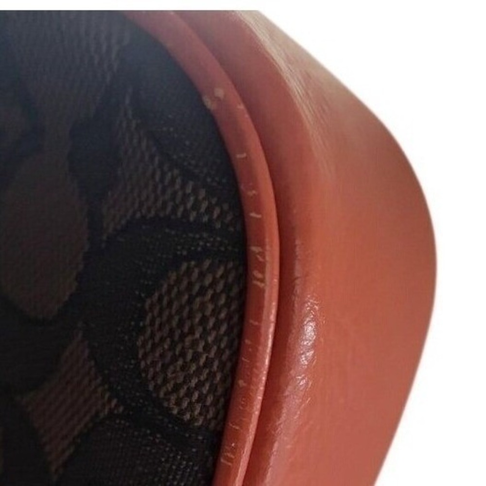 Coach Lonnie In Signature Jacquard Women's Brown Orange Monogram C8306 - Picture 13 of 14
